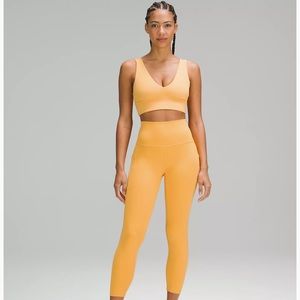 LuluLemon Alight V Neck Sports Bra (light support) Orange, Size US 4